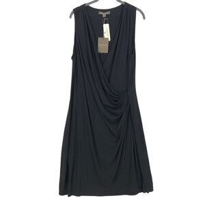 NEW Tommy Bahama Dress Tambour Wrap Womens XL Black Sleeveless V Neck Sleeveless